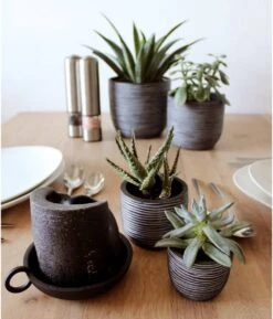 Capi Europe - Set Van 4 - Bloempot Binnen - Rib Antraciet 11 Capi Europe - Set Van 4 - Bloempot Binnen - Rib Antraciet -Tuinhuis Shop 1026x1200