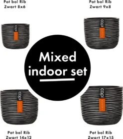 Capi Europe - Set Van 4 - Bloempot Binnen - Rib Antraciet 8 Capi Europe - Set Van 4 - Bloempot Binnen - Rib Antraciet -Tuinhuis Shop 1058x1200