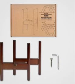 LifeGoods Planten Standaard - Uitschuifbare Bloempothouder - 20 Tot 30 Cm - Donker Bamboe -Tuinhuis Shop 1064x1200