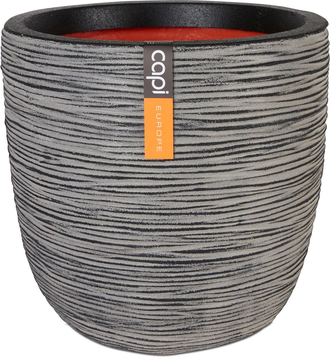 Capi Europe - Bloempot Bol Rib NL - 43x41 - Antraciet - Voor Binnen En Buiten - KOFZ933 1 Capi Europe - Bloempot Bol Rib NL - 43x41 - Antraciet - Voor Binnen En Buiten - KOFZ933