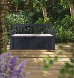 Keter Eden Garden Bench Opbergbank - 265L - 140x60x84cm - Zwart/Grijs 15 Keter Eden Garden Bench Opbergbank - 265L - 140x60x84cm - Zwart/Grijs -Tuinhuis Shop 1132x1200