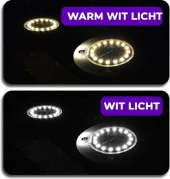 Shutterlight® 16 LED Solar Grondspot - Tuinverlichting - Zonlichtsensor - Zonne-energie - Matte Zwart - Warm Wit Licht - 4 Stuks - Buiten -Tuinhuis Shop 1142x1200