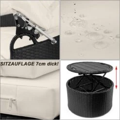 Casaria Polyrattan Zonne-Eiland Ø185cm – Incl. Kussens - Zwart Crème 36 Casaria Polyrattan Zonne-Eiland Ø185cm – Incl. Kussens - Zwart Crème -Tuinhuis Shop 1198x1200