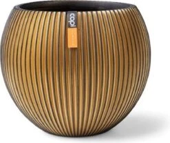 Capi Europe - Vaas Bol Groove XL - 39x33 - Goud - Bloempot Voor Binnen - Opening ⌀24 - GVGB270 9 Capi Europe - Vaas Bol Groove XL - 39x33 - Goud - Bloempot Voor Binnen - Opening ⌀24 - GVGB270 -Tuinhuis Shop 1200x1007