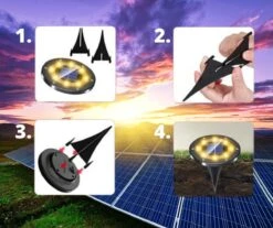 Q-Mate 4 X LED Solar Grondspot Zwart - Solar Tuinverlichting - Buitenlamp - Tuinverlichting Op Zonne-Energie -Tuinhuis Shop 1200x1008