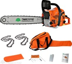 TIMBERPRO - Kettingzaag – Benzine - 62 Cc - Zwaardlengte 50 Cm - Transportzak - 2e Ketting 12 TIMBERPRO - Kettingzaag – Benzine - 62 Cc - Zwaardlengte 50 Cm - Transportzak - 2e Ketting -Tuinhuis Shop 1200x1059