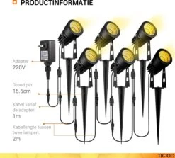 TIGIOO LED Tuinspot Buitenverlichting - 6 Tuinlampen - Tuinverlichting - Waterdicht (6 PACK) -Tuinhuis Shop 1200x1085