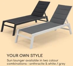 Blumfeldt Renazzo Lounge Ligstoel - Ligbed Voor De Tuin - Aluminium Tuinstoel - 6 Standen - Waterafstotend - Bekleding Van 70 % Pvc En 30 % Polyetheen - Zwart -Tuinhuis Shop 1200x1089 1