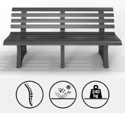 Casaria Tuinbank Orchidea – Kunststof/240kg Belastbaar – Antraciet -Tuinhuis Shop 1200x1089