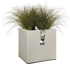 Elho Vivo Structure Finish Vierkant 40 - Plantenbak Voor Binnen & Buiten - Ø 39 X H 41 - Grijs/Warm Grijs 18 Elho Vivo Structure Finish Vierkant 40 - Plantenbak Voor Binnen & Buiten - Ø 39 X H 41 - Grijs/Warm Grijs -Tuinhuis Shop 1200x1095