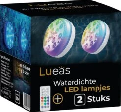 Lueas® Draadloze Ledlampjes Waterdicht - Met Afstandbediening -2 Stuks Op Batterijen - RGB - Dimbaar -Tuinhuis Shop 1200x1113 1