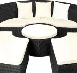 Casaria Polyrattan Zonne-Eiland Ø185cm – Incl. Kussens - Zwart Crème 32 Casaria Polyrattan Zonne-Eiland Ø185cm – Incl. Kussens - Zwart Crème -Tuinhuis Shop 1200x1144