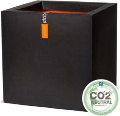 Capi Europe - Bloempot Vierkant Smooth NL - 50x50x50 - Zwart - Voor Binnen En Buiten - KBL904 -Tuinhuis Shop 1200x1159 1