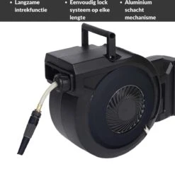 Buxibo - Wandslangenbox 20 Meter + 2 Meter - Tuinslang Met Haspel - 9 Sproei Standen - Slangenhouder 180° Draaibaar - Tuinslanghaspel Zwart+ Gratis Sproeier - Zwart -Tuinhuis Shop 1200x1161 1