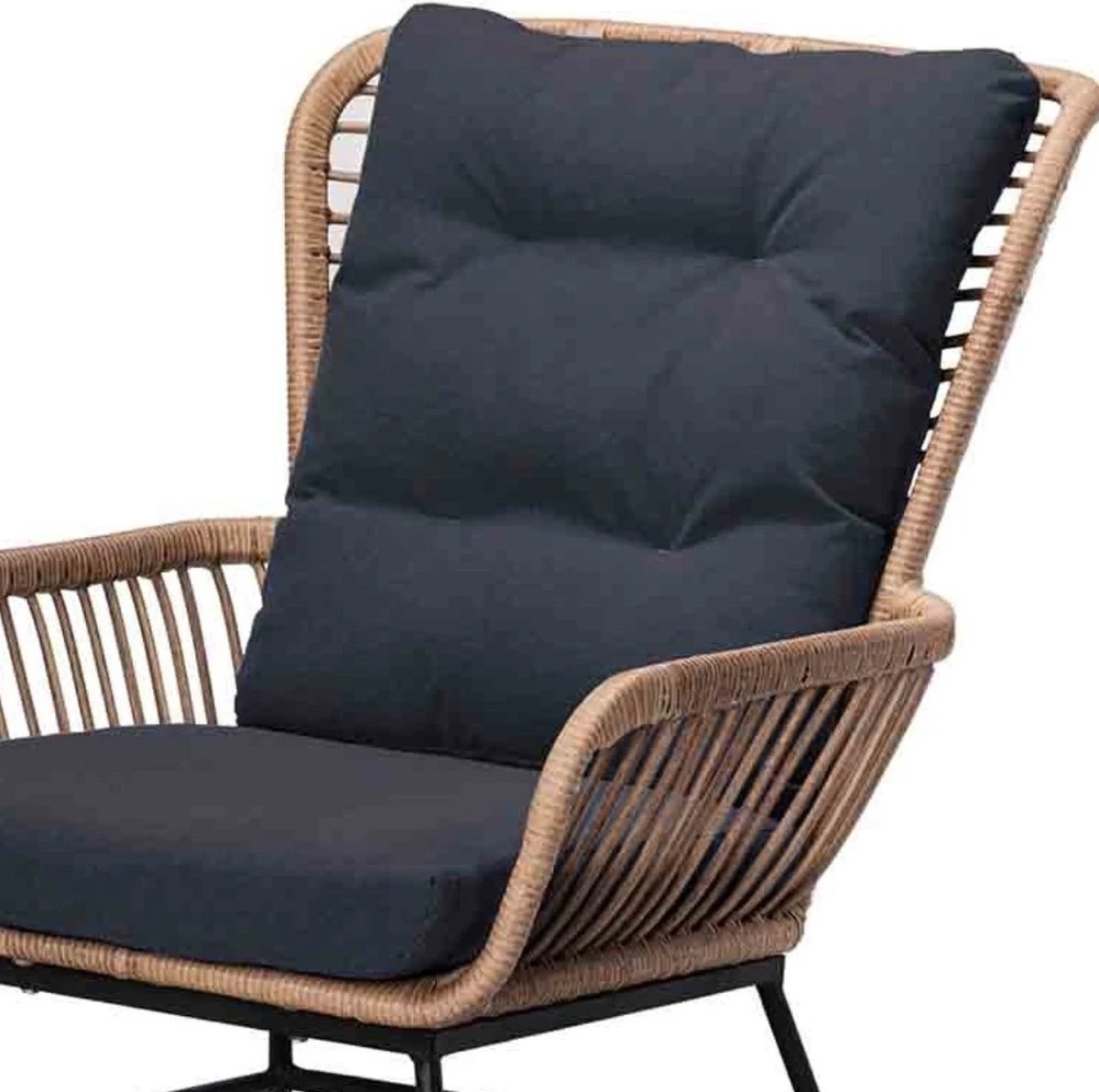BUITEN Living Dex Wicker Loungestoel Tuin | Wicker + Aluminium | Bamboe Antraciet 4 BUITEN Living Dex Wicker Loungestoel Tuin | Wicker + Aluminium | Bamboe Antraciet - Afbeelding 4