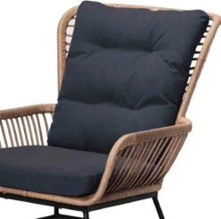BUITEN Living Dex Wicker Loungestoel Tuin Incl. Wicker Voetenbank | Wicker + Aluminium | Bamboe Antraciet -Tuinhuis Shop 1200x1192