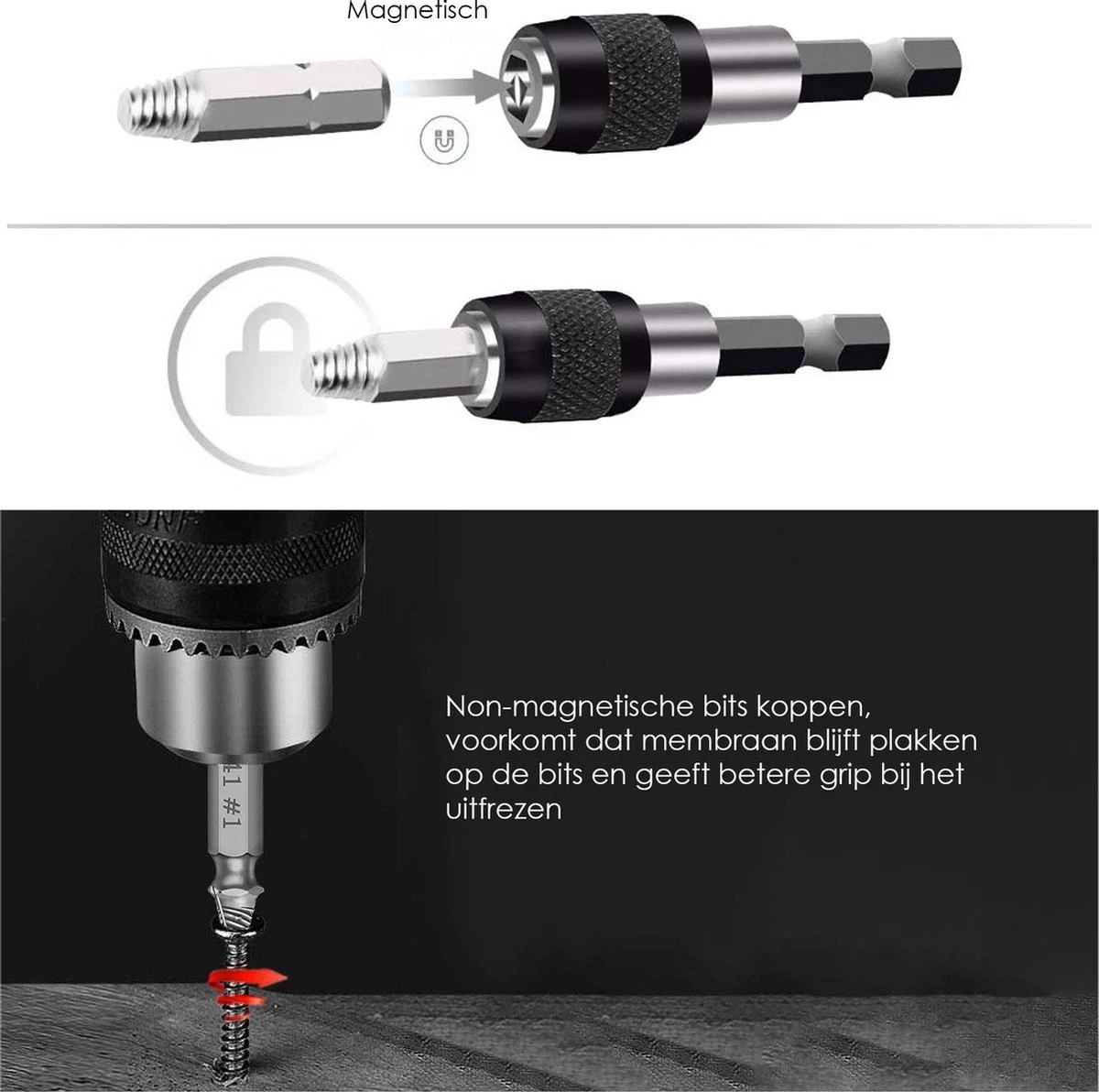 Novalits - Professionele Bit- & Borensets - Schroefverwijderset - 22-delig - HSS Materiaal - Schroefverwijderaar - Uitboorset - Borenset - Schroefbitset - Linkse Tap - Bitset - Metaalborenset - Draadtapset - Versleten Schroeven & Bouten Verwijderen 4 Novalits - Professionele Bit- & Borensets - Schroefverwijderset - 22-delig - HSS Materiaal - Schroefverwijderaar - Uitboorset - Borenset - Schroefbitset - Linkse Tap - Bitset - Metaalborenset - Draadtapset - Versleten Schroeven & Bouten Verwijderen - Afbeelding 4