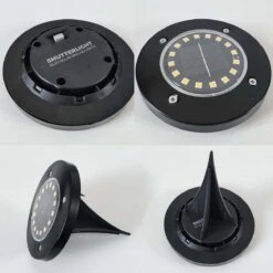 Shutterlight® 16 LED Solar Grondspot - Tuinverlichting - Zonlichtsensor - Zonne-energie - Matte Zwart - Warm Wit Licht - 4 Stuks - Buiten -Tuinhuis Shop 1200x1200 125