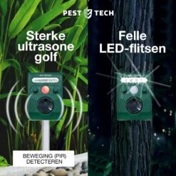 Pest-Tech PT-221 | Ultrasone Kattenverjager Op Zonneenergie | Kattenschrik | Marterverjager | Dierenverjager | Kattenafweermiddel | Ongedierte Verjager - Met USB Oplaadkabel -Tuinhuis Shop 1200x1200 134