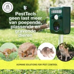 Pest-Tech PT-221 | Ultrasone Kattenverjager Op Zonneenergie | Kattenschrik | Marterverjager | Dierenverjager | Kattenafweermiddel | Ongedierte Verjager - Met USB Oplaadkabel -Tuinhuis Shop 1200x1200 135