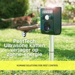 Pest-Tech PT-221 | Ultrasone Kattenverjager Op Zonneenergie | Kattenschrik | Marterverjager | Dierenverjager | Kattenafweermiddel | Ongedierte Verjager - Met USB Oplaadkabel -Tuinhuis Shop 1200x1200 137