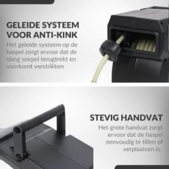 Buxibo - Wandslangenbox 20 Meter + 2 Meter - Tuinslang Met Haspel - 9 Sproei Standen - Slangenhouder 180° Draaibaar - Tuinslanghaspel Zwart+ Gratis Sproeier - Zwart -Tuinhuis Shop 1200x1200 268