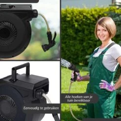 Buxibo - Wandslangenbox 20 Meter + 2 Meter - Tuinslang Met Haspel - 9 Sproei Standen - Slangenhouder 180° Draaibaar - Tuinslanghaspel Zwart+ Gratis Sproeier - Zwart -Tuinhuis Shop 1200x1200 269