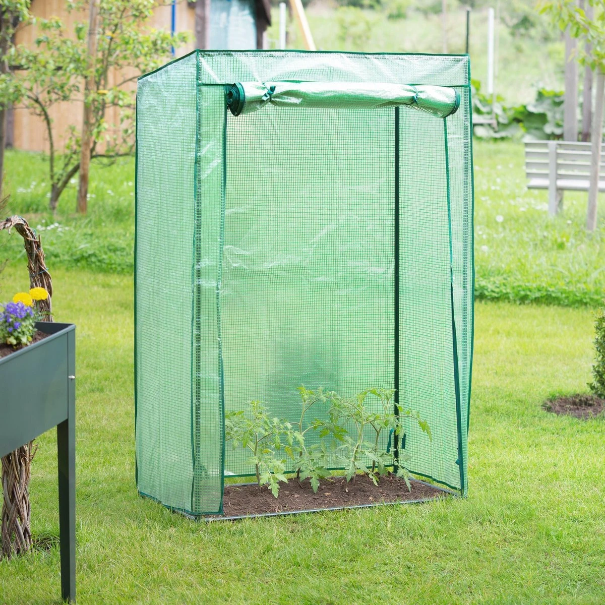 Relaxdays Tomatenkas 150x100x50 Cm - Tuinkas Tomaten - Foliekas - Serre - Kweekkas - PVC 7 Relaxdays Tomatenkas 150x100x50 Cm - Tuinkas Tomaten - Foliekas - Serre - Kweekkas - PVC - Afbeelding 7