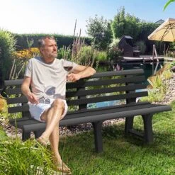 Casaria Tuinbank Orchidea – Kunststof/240kg Belastbaar – Antraciet -Tuinhuis Shop 1200x1200 39