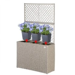 Casaria Polyrattan Bloembak – 3 Bakken Klimophek - Crème -Tuinhuis Shop 1200x1200 390