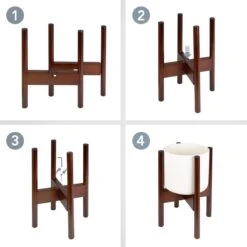 LifeGoods Planten Standaard - Uitschuifbare Bloempothouder - 20 Tot 30 Cm - Donker Bamboe -Tuinhuis Shop 1200x1200 400