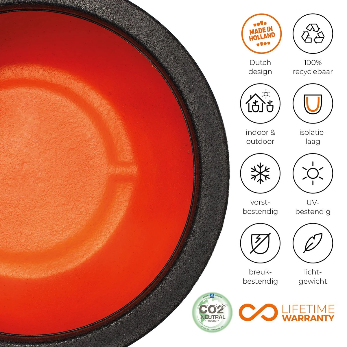 Capi Europe - Bloempot Bol Smooth NL - 35x34 - Zwart - Voor Binnen En Buiten - KBL932 2 Capi Europe - Bloempot Bol Smooth NL - 35x34 - Zwart - Voor Binnen En Buiten - KBL932 - Afbeelding 2