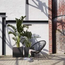 Capi Europe - Bloempot Vierkant Smooth NL - 50x50x50 - Zwart - Voor Binnen En Buiten - KBL904 -Tuinhuis Shop 1200x1200 420