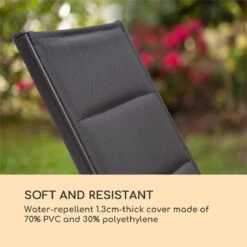 Blumfeldt Renazzo Lounge Ligstoel - Ligbed Voor De Tuin - Aluminium Tuinstoel - 6 Standen - Waterafstotend - Bekleding Van 70 % Pvc En 30 % Polyetheen - Zwart -Tuinhuis Shop 1200x1200 57