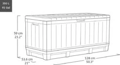 Keter Kentwood Opbergbox - 128x53.6x59 Cm - 350 L - Grafiet -Tuinhuis Shop 1200x655