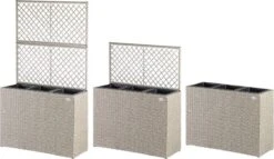 Casaria Polyrattan Bloembak – 3 Bakken Klimophek - Crème -Tuinhuis Shop 1200x697 1