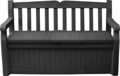 Keter Eden Garden Bench Opbergbank - 265L - 140x60x84cm - Zwart/Grijs 13 Keter Eden Garden Bench Opbergbank - 265L - 140x60x84cm - Zwart/Grijs -Tuinhuis Shop 1200x763