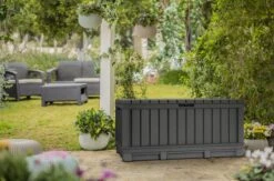 Keter Kentwood Opbergbox - 128x53.6x59 Cm - 350 L - Grafiet -Tuinhuis Shop 1200x792