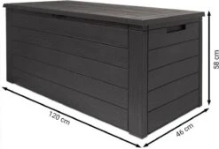 Merkloos Woody Tuin Opbergbox - 324 Liter 45x120x60 Cm - Tuinkussenbox - Antraciet/bruin 21 Merkloos Woody Tuin Opbergbox - 324 Liter 45x120x60 Cm - Tuinkussenbox - Antraciet/bruin -Tuinhuis Shop 1200x823