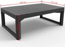 Allibert Lyon Tuintafel - 116x71,5x66/40 Cm - Grafiet -Tuinhuis Shop 1200x881