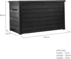 Keter Ontario Opbergbox - 870L - 147x83x86cm - Grafiet -Tuinhuis Shop 1200x990