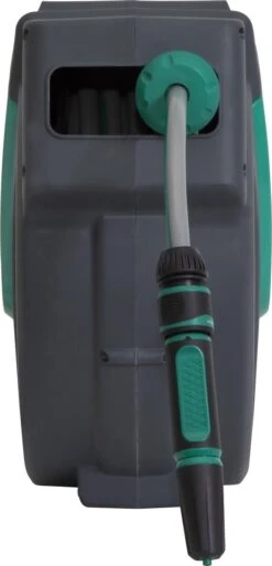 VONROC Automatische Slanghaspel – Incl. 25m Tuinslang, Aansluitslang, Spuitstuk, Koppelingen & Kraanaansluiting -Tuinhuis Shop 577x1200