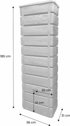Regenton Muurtank, Grandval 300L, Antraciet Kunststof, Imitatiehout, Met Gootaansluitset Inbegrepen -Tuinhuis Shop 669x1200 1