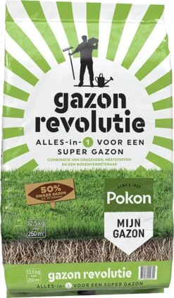 Pokon Gazon Revolutie - 12,5kg - Gazonmest / Graszaad / Bodemverbeteraar - Geschikt Voor 250m² - Binnen 15 Dagen Resultaat 13 Pokon Gazon Revolutie - 12,5kg - Gazonmest / Graszaad / Bodemverbeteraar - Geschikt Voor 250m² - Binnen 15 Dagen Resultaat -Tuinhuis Shop 702x1200
