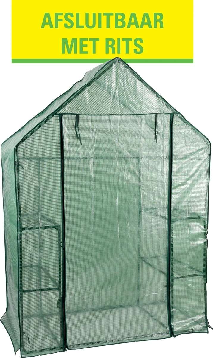 Kinzo Garden - Plastic Broeikas - Serre Van Meerdere Verdiepingen - 143 X 73 X 195 - Groen 2 Kinzo Garden - Plastic Broeikas - Serre Van Meerdere Verdiepingen - 143 X 73 X 195 - Groen - Afbeelding 2