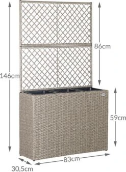 Casaria Polyrattan Bloembak – 3 Bakken Klimophek - Crème -Tuinhuis Shop 876x1200 1