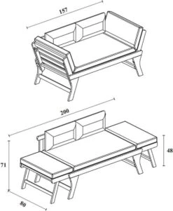 Loungebank Tuin FSC Antraciet – Makkelijk Verstelbaar Lounge Bank Balkon – Tuinbank Lounge Hardhout FSC – Perfecthomeshop -Tuinhuis Shop 984x1200