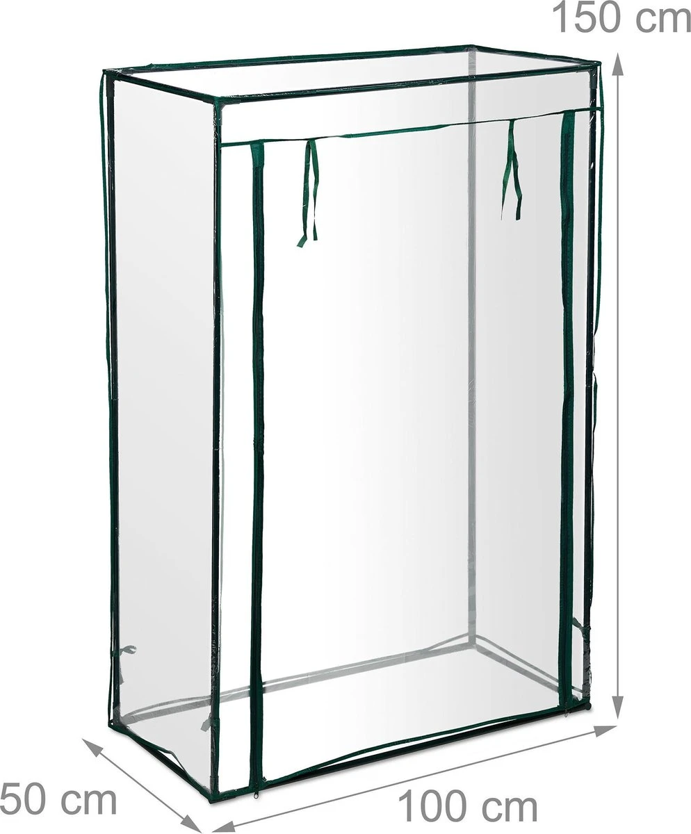 Relaxdays Tomatenkas 150x100x50 Cm - Tuinkas Tomaten - Foliekas - Serre - Kweekkas - PVC 5 Relaxdays Tomatenkas 150x100x50 Cm - Tuinkas Tomaten - Foliekas - Serre - Kweekkas - PVC - Afbeelding 5